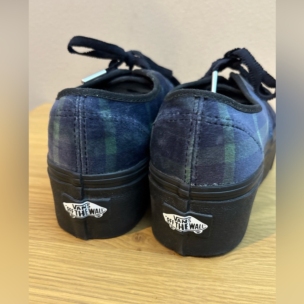 Vans Authentic Stackform Plaid Blue Platform Wome… - image 3